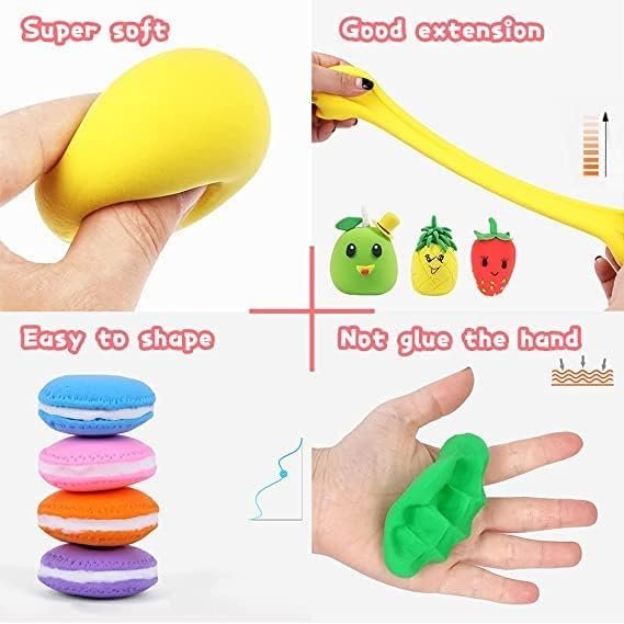 Clay (Pack of 12) Air Dry Clay, Colorful Children Soft Clay, Creative Art Crafts, Gifts for Kids-Multi Color. Non-Toxic Modeling Magic Fluffy Foam Bouncing Clay Putty - Image 6