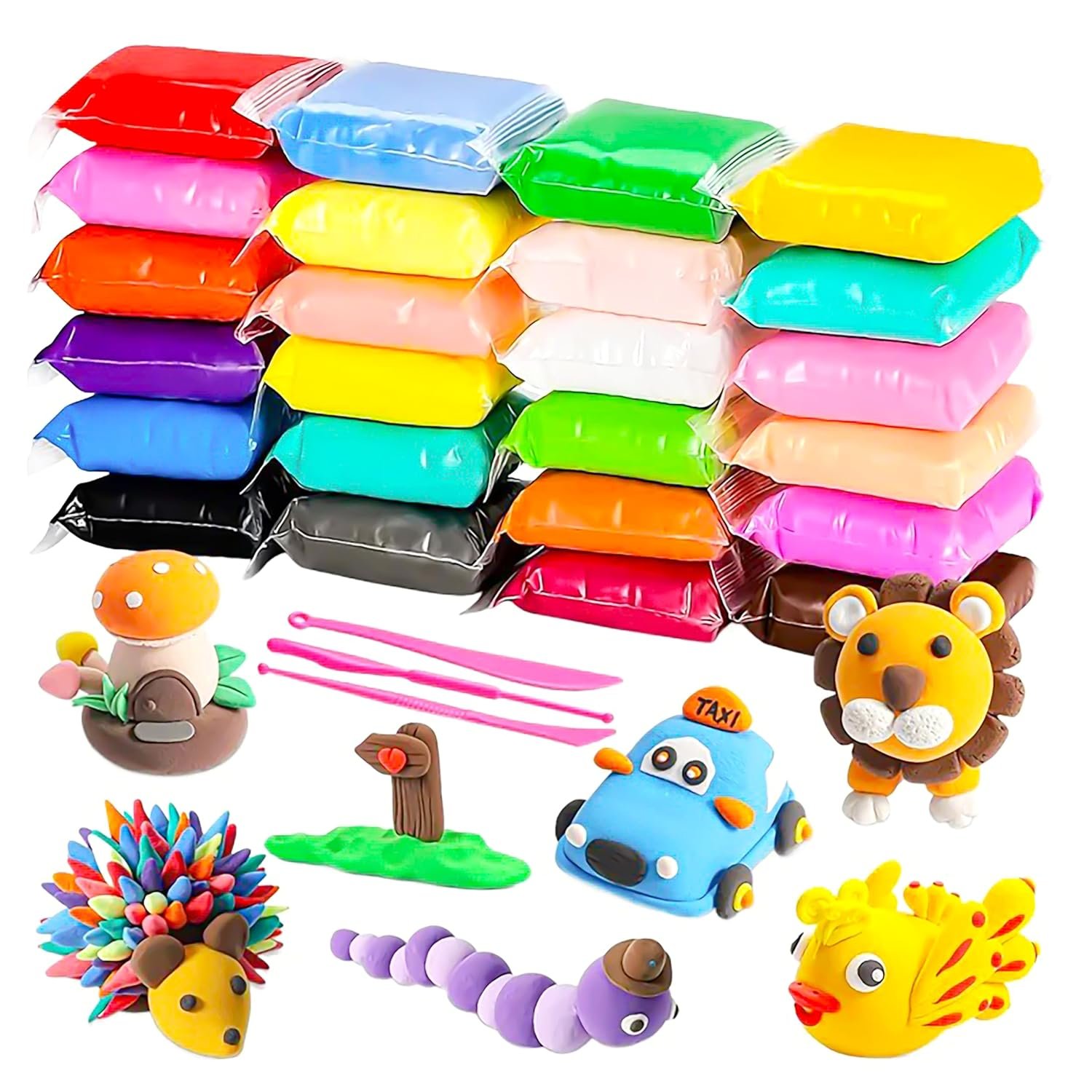 Clay (Pack of 12) Air Dry Clay, Colorful Children Soft Clay, Creative Art Crafts, Gifts for Kids-Multi Color. Non-Toxic Modeling Magic Fluffy Foam Bouncing Clay Putty - Image 2