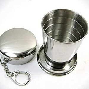Portable Folding Stainless Steel Travel Camping Water Mug Cup Glass