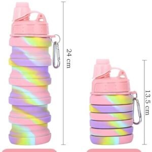 DishTrend Flexible Collapsible Silicone Sports, Trekking, Cycling, Gym, School Water Bottle