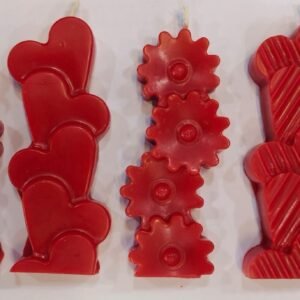 Premium Scented Candles, Red, Beautiful Shapes, Smokeless and Dripless, Long Lasting Fragrance, Pack of 4