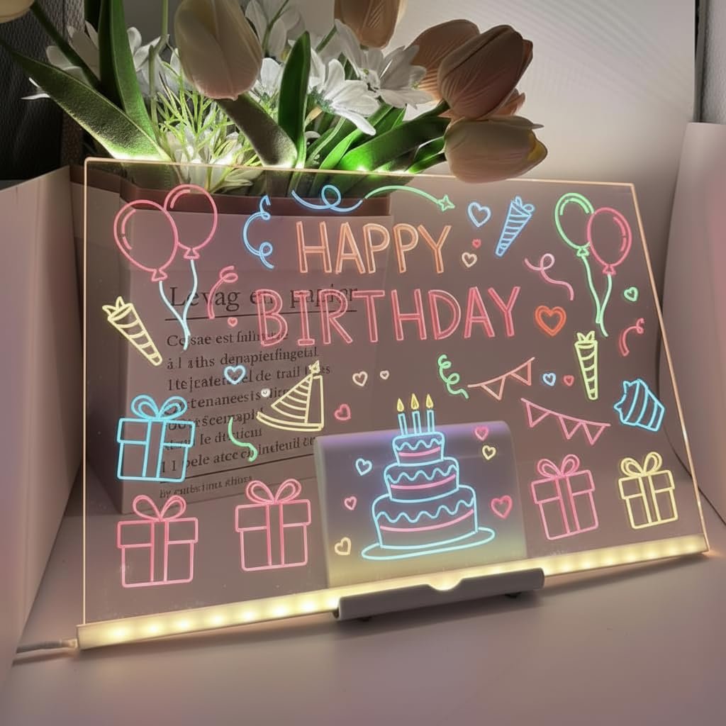 DIY 3D Acrylic Writing Board with Pen & Light