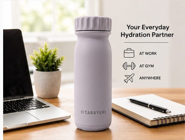 SITARAYURI Vacuum Insulated Stainless Steel Hot & Cold Bottle, 500ml